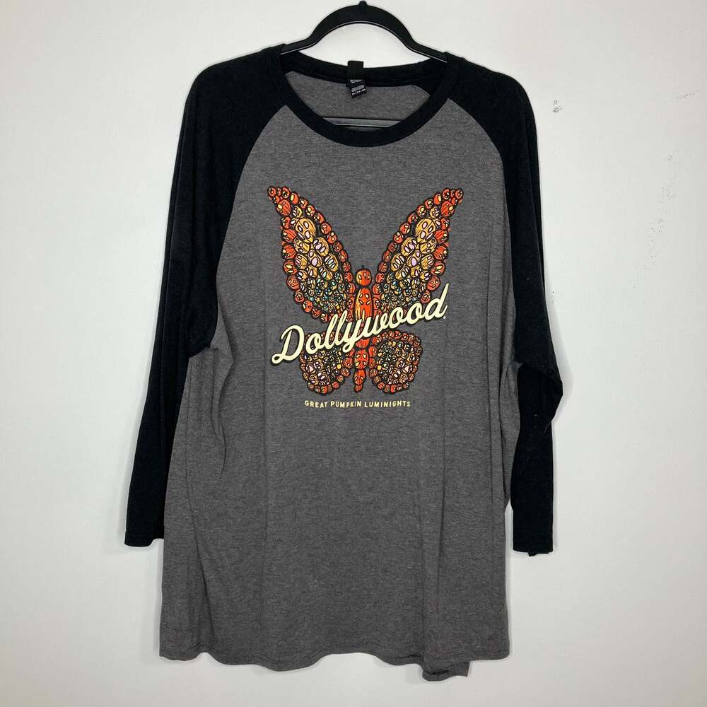 DOLLYWOOD Great Pumpkin Luminights Butterfly Graphic Baseball Tee 3XL